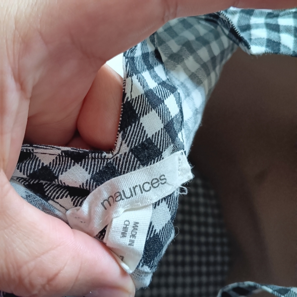 Maurices Black and White Gingham Blouse - Picture 8 of 8